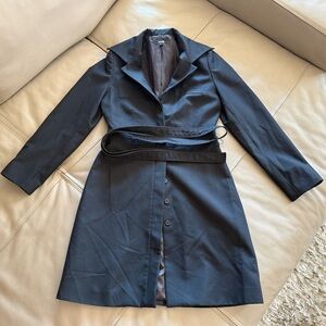 Like New Jacob Trench Coat Jacket in Black with Belt